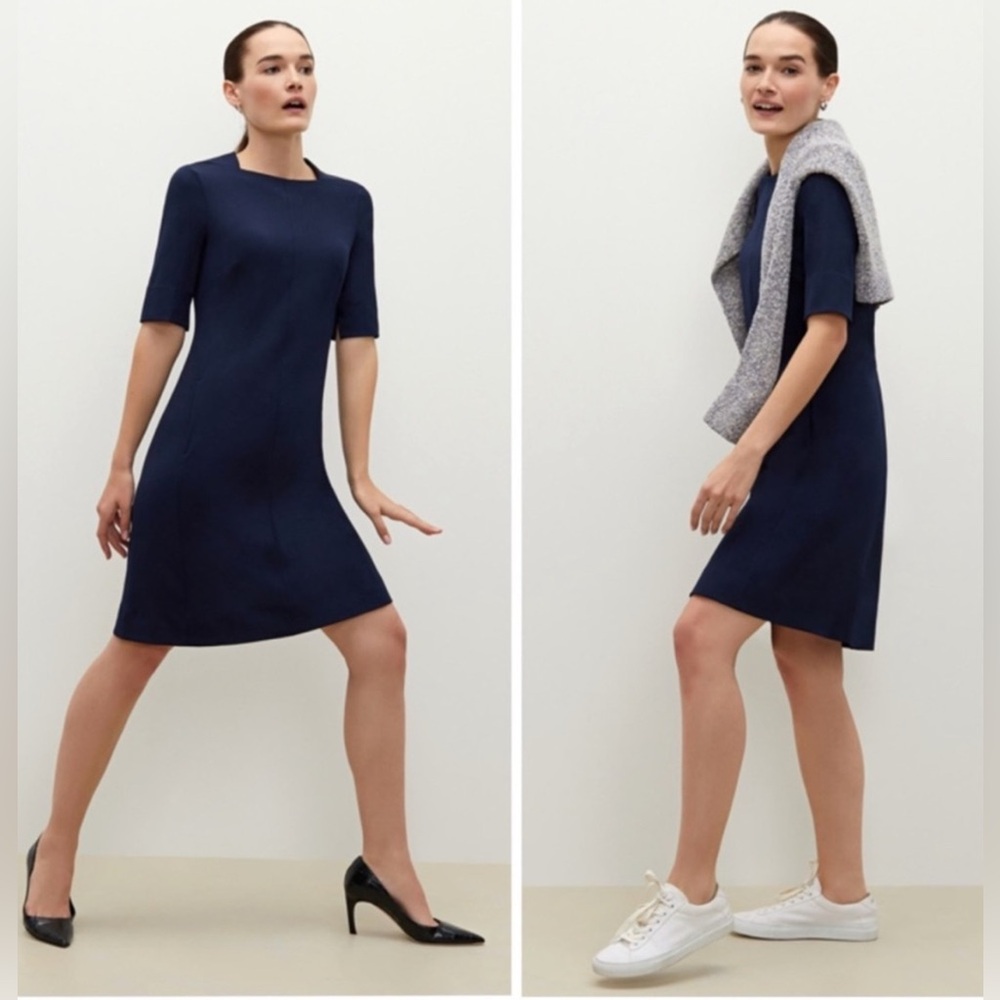 MM Lafleur The  Emily Dress 2.0 blue Sz 6 business casual